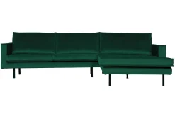Retro Ecksofa Samt Rodeo 3-Sitzer Rechts oder Links 300/160 Grüner Wald Rechts