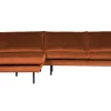 Retro Ecksofa Samt Rodeo 3-Sitzer Rechts oder Links 300/160 Rost Links