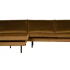 Retro Ecksofa Samt Rodeo 3-Sitzer Rechts oder Links 300/160 Honiggelb Links