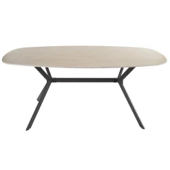 Retro Esstisch Arch 180 Travertin Keramik Metallbeine