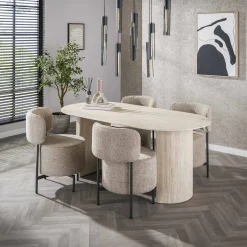 Retro Esstisch Arch Organic 180 Travertin Keramik