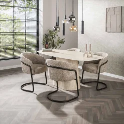 Retro Esstisch Centro 180 Travertin Keramik