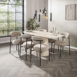 Retro Esstisch Centro 180 Travertin Keramik