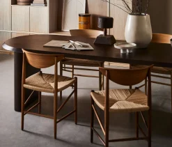 Retro Esstisch Ellipse Nussbaum 180