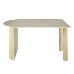 Retro Esstisch Half Arch 140 Travertin Keramik