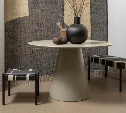 Retro Esstisch Jorre Rund Antik Beige/Grau 120