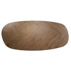 Retro Esstisch Organic Shape Teakholzfurnier Fischgrätmuster 180