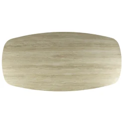 Retro Esstisch Romano 180 cm Travertin Keramik Spider-Gestell