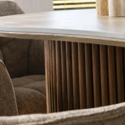 Retro Esstisch Romano 215 Travertin Keramik Nierenförmig