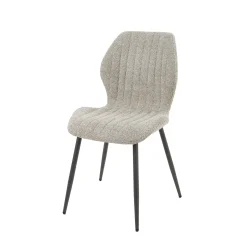 Retro Esstischstuhl Esszimmerstuhl Chevron Bouclé Sand