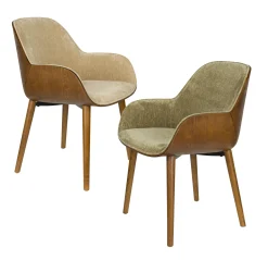 Retro Esszimmerstuhl Armlehnstuhl Taylor Holz Beige