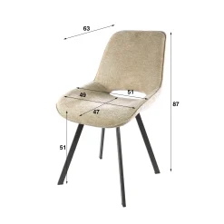 Retro Esszimmerstuhl Drehstuhl Swivel Sand