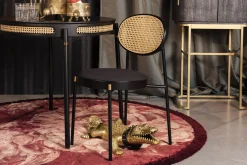 Retro Esszimmerstuhl 2er Set Rattan Don't Stop The Webbing Schwarz Buche