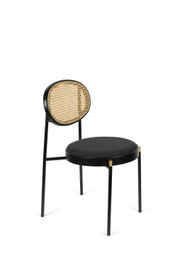 Retro Esszimmerstuhl 2er Set Rattan Don't Stop The Webbing Schwarz Buche