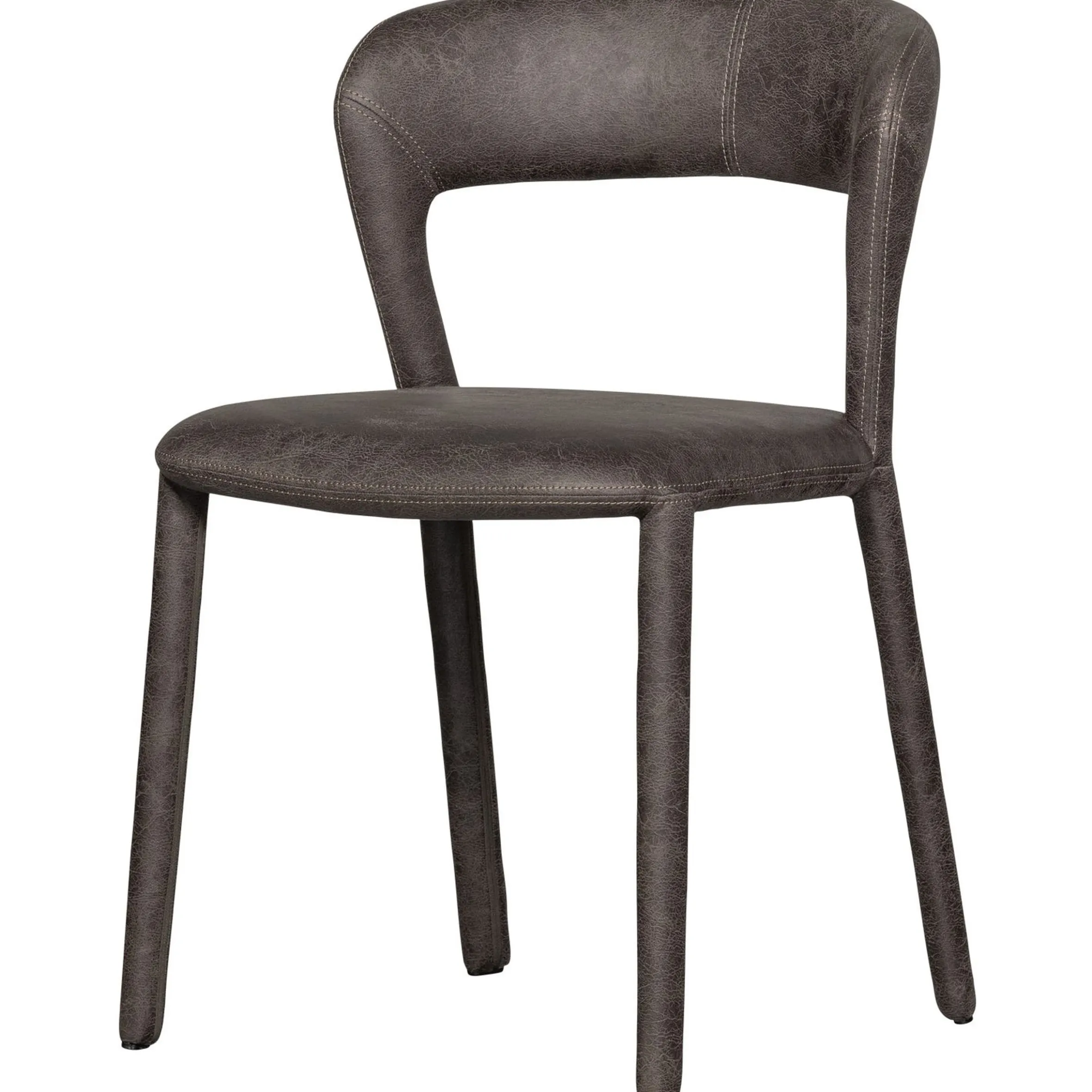 Retro Esszimmerstuhl Lederstuhl Noble Komplettbezug Kunstleder Anthrazit