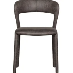 Retro Esszimmerstuhl Lederstuhl Noble Komplettbezug Kunstleder Anthrazit