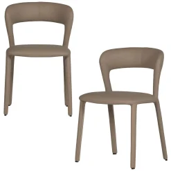 Retro Esszimmerstuhl Lederstuhl Noble Komplettbezug Kunstleder Sand