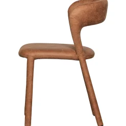 Retro Esszimmerstuhl Lederstuhl Noble Komplettbezug Kunstleder Cognac