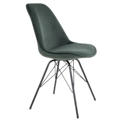 Retro Esszimmerstuhl Oslo Samt Grün