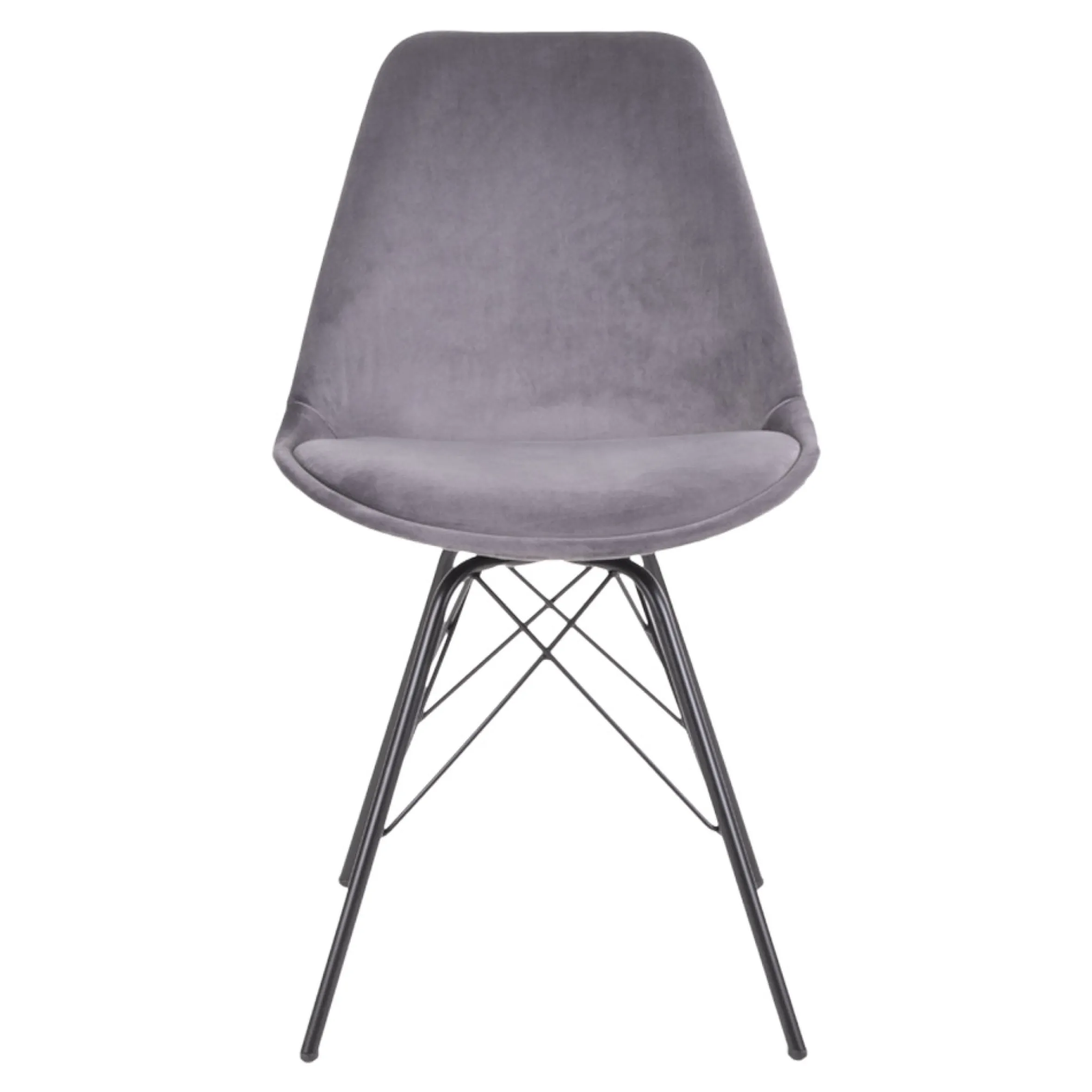 Retro Esszimmerstuhl Oslo Samt Grau