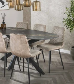 Retro Esszimmerstuhl Rib Breitcord Sand