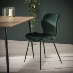 Retro Esszimmerstuhl Velvet Samt Grün