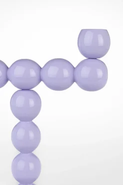 Retro Kerzenständer Bubbles Two Shiny Lilac Metall