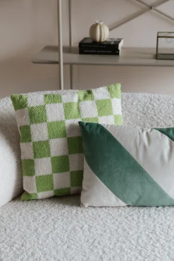 Retro Kissen Stripes in Grün-Weiß 60 cm
