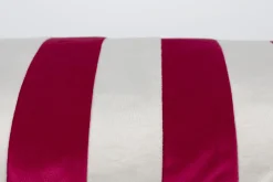 Retro Kissen Stripes in Rot-Weiß 60 cm