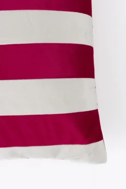Retro Kissen Stripes in Rot-Weiß 60 cm