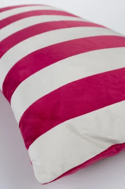 Retro Kissen Stripes in Rot-Weiß 60 cm