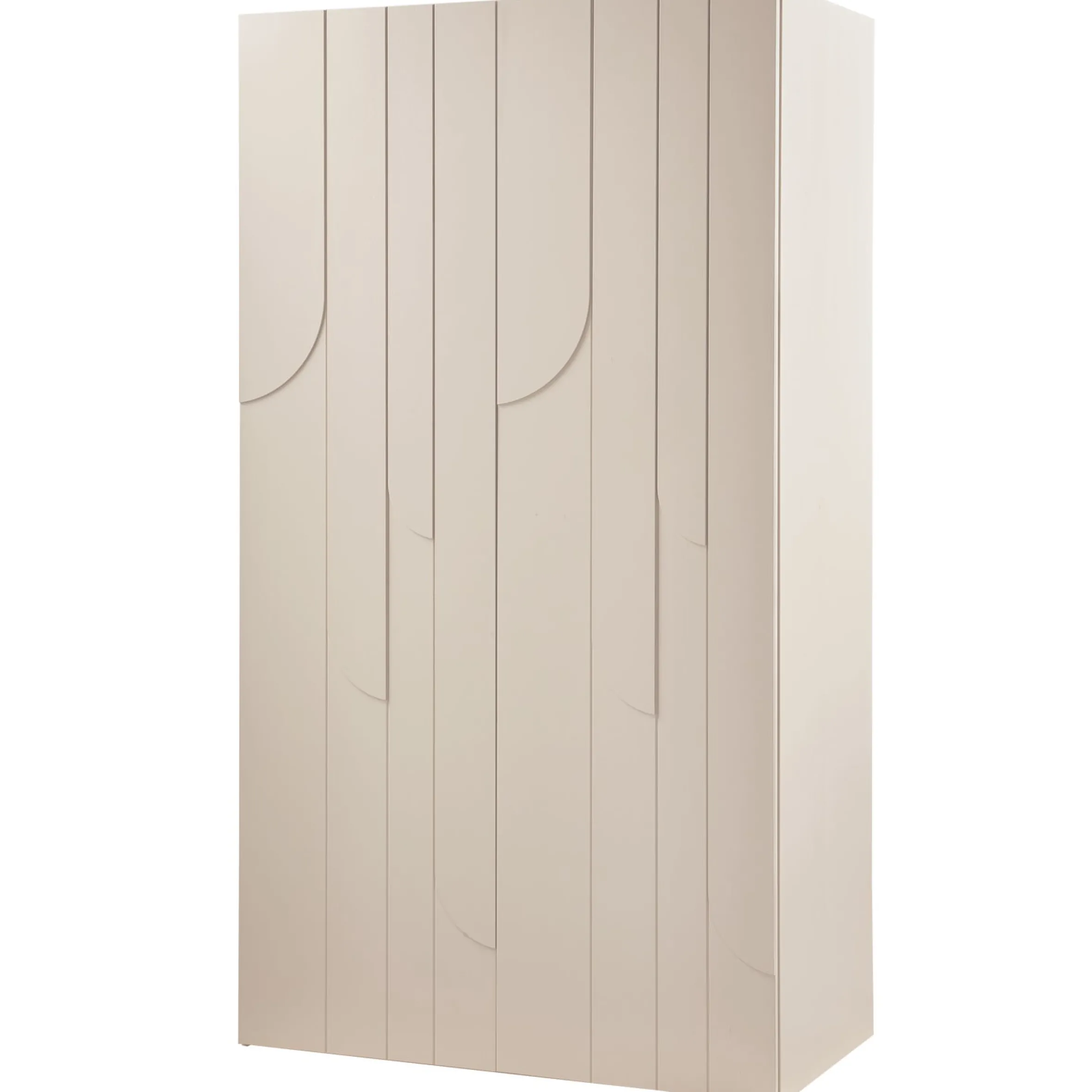 Retro Kleiderschrank Schlafzimmerschrank Rain in Beige mit zwei Böden und einer Kleiderstange