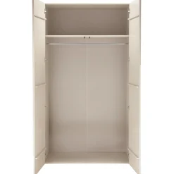 Retro Kleiderschrank Schlafzimmerschrank Rain in Beige mit zwei Böden und einer Kleiderstange