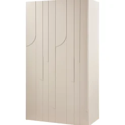 Retro Kleiderschrank Schlafzimmerschrank Rain in Beige mit fünf Böden