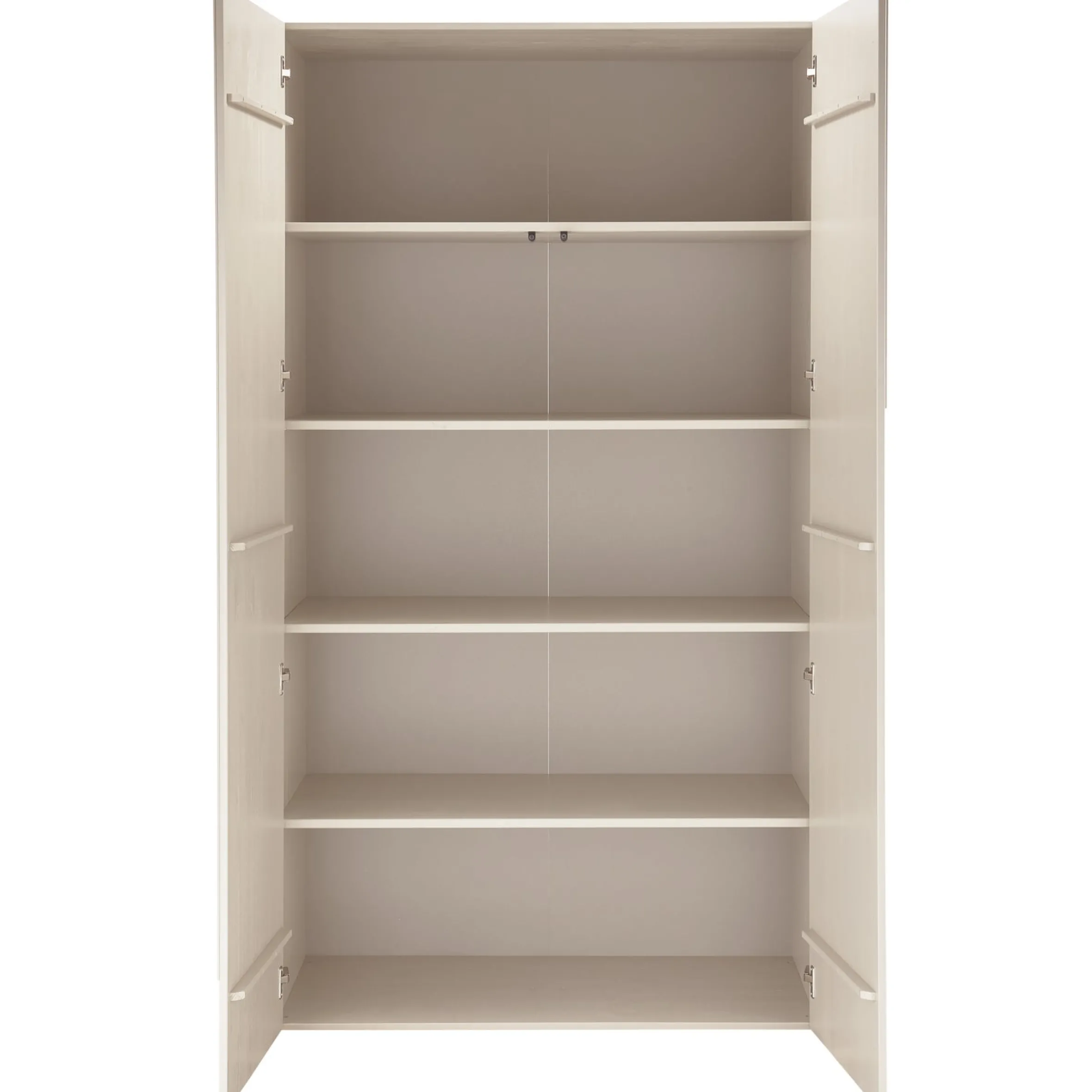 Retro Kleiderschrank Schlafzimmerschrank Rain in Beige mit fünf Böden