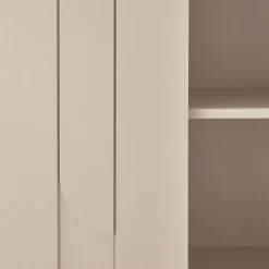 Retro Kleiderschrank Schlafzimmerschrank Rain in Beige mit fünf Böden