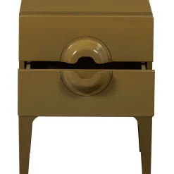 Retro Kommode Nachttisch Merge Olivgrün 2 Schubladen