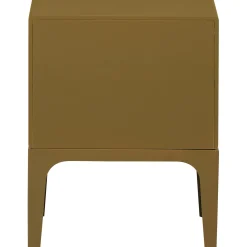 Retro Kommode Nachttisch Merge Olivgrün 2 Schubladen