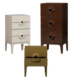 Retro Kommode Nachttisch Merge Olivgrün 2 Schubladen