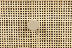 Retro Nachttisch Beistelltisch Amaya mit Rattangeflecht Beige