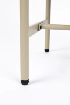 Retro Nachttisch Beistelltisch Amaya mit Rattangeflecht Beige