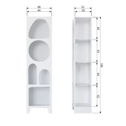 Retro Regal Organic Caz Kabinett Weiß Schmal 50 cm