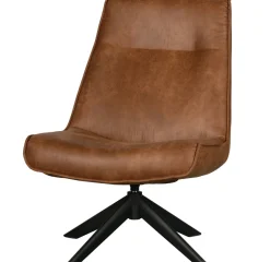 Retro Relaxsessel Drehsessel Skyler Kunstleder Cognac
