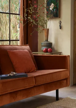 Retro Samtsofa Rodeo 2,5-Sitzer Rost