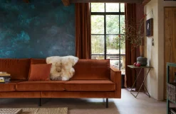 Retro Samtsofa Rodeo 3-Sitzer Rost