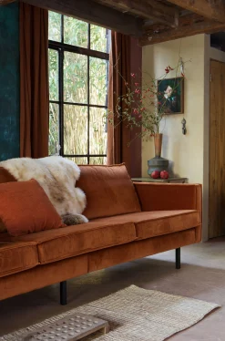 Retro Samtsofa Rodeo 3-Sitzer Rost