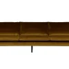Retro Samtsofa Rodeo 3-Sitzer Honiggelb