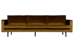 Retro Samtsofa Rodeo 3-Sitzer Honiggelb
