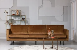 Retro Samtsofa Rodeo 3-Sitzer Honiggelb