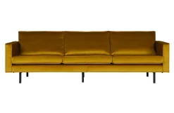 Retro Samtsofa Rodeo 3-Sitzer Ocker